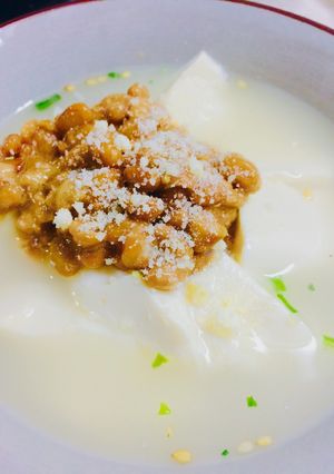 ヘルシー！お豆腐と納豆のとんこつスープ-レシピのメイン写真