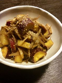 鶏胸肉とさつま芋とごぼうの炒め煮-レシピのメイン写真