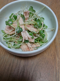 鶏ムネ肉とカイワレの明太子クリーム合え-レシピのメイン写真