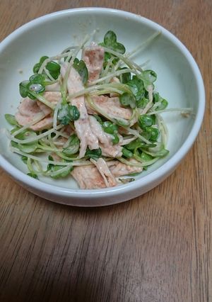 鶏ムネ肉とカイワレの明太子クリーム合え-レシピのメイン写真