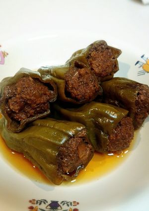 超簡単❀1個丸々和風ピーマンの肉詰め煮-レシピのメイン写真