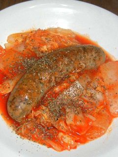 フランクフルトと白菜のトマト煮-レシピのメイン写真