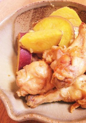 さつまいもと手羽元の甘辛煮-レシピのメイン写真