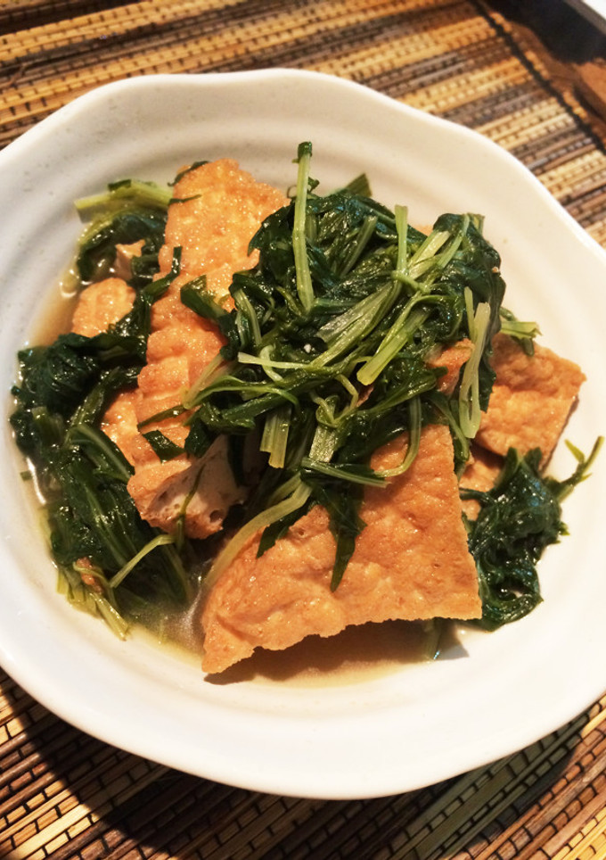 簡単！冷めても美味しい水菜と厚揚げの煮物-レシピのメイン写真