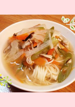 残り野菜で作る、あっさりした温麺-レシピのメイン写真