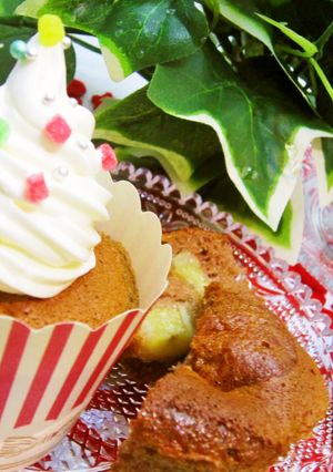 ♥クリスマスに♥ココアバナナカップケーキ-レシピのメイン写真