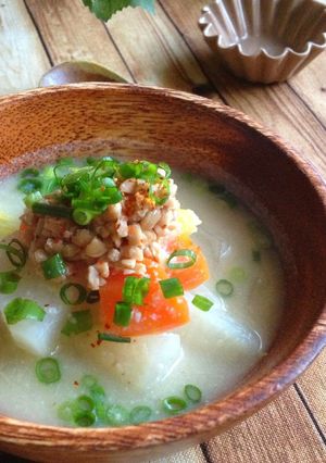 野菜たっぷり＊おからと納豆のおみそ汁-レシピのメイン写真