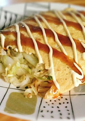 簡単節約★お好み焼き風キャベツとたまご！-レシピのメイン写真
