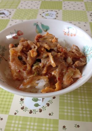 豚キムチの丼-レシピのメイン写真