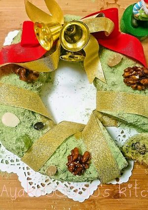 抹茶シュトーレンのクリスマスリース-レシピのメイン写真