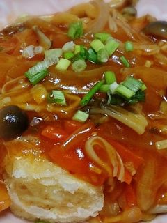 揚げ出し豆腐きのこのチリソースあんかけ-レシピのメイン写真