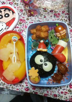 まっくろくろすけ キャラ弁 X'mas-レシピのメイン写真