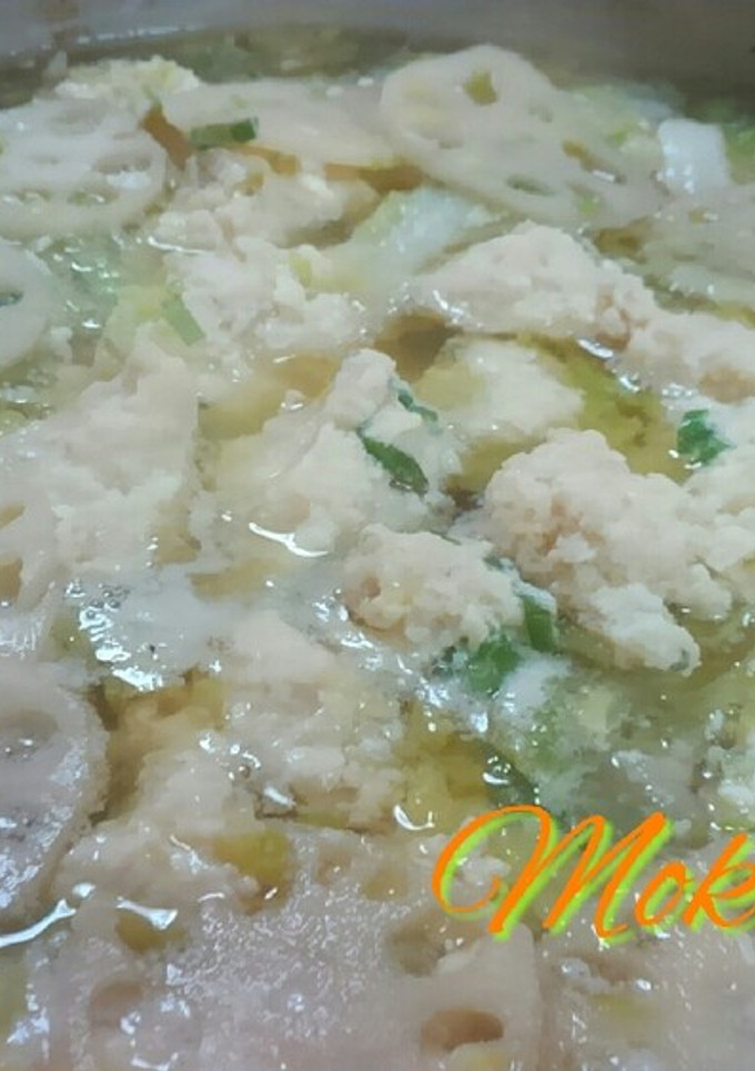 豆腐でふわふわ♪蓮根と鶏団子の簡単お鍋☆-レシピのメイン写真