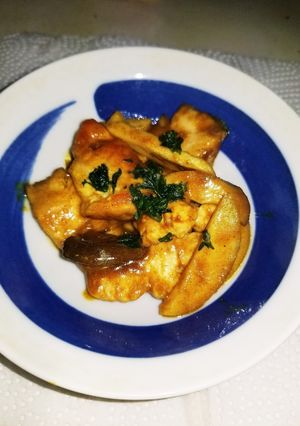 鶏むね肉×エリンギ炒め☆ソースカレー味♪-レシピのメイン写真