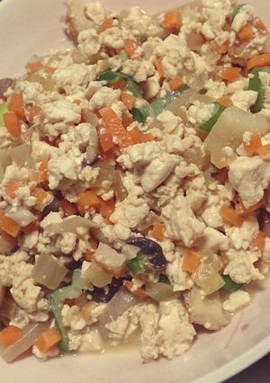炒り豆腐☆肉無し・野菜たっぷり！-レシピのメイン写真