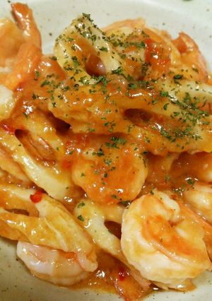 簡単!ちくわでかさ増しエビチリ-レシピのメイン写真