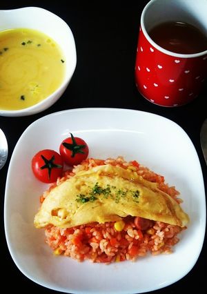 ナイフで卵を開くオムライス♡-レシピのメイン写真
