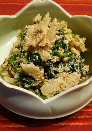 野沢菜のかぶ×ほうれん草の胡桃和え♪-レシピのメイン写真