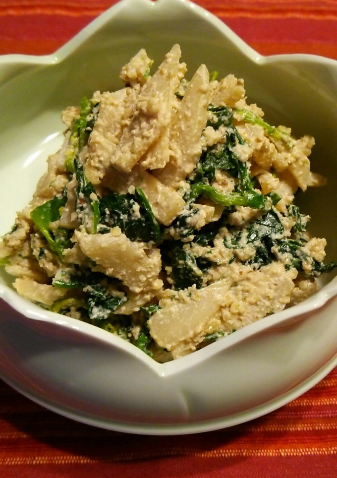 野沢菜のかぶ×ほうれん草の胡桃和え♪-レシピのメイン写真