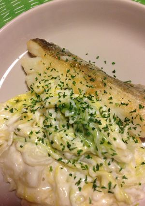鱈のムニエル柚子胡椒クリーム白菜添え-レシピのメイン写真