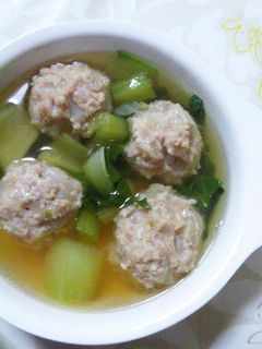 チンゲン菜と鶏団子のスープ☆-レシピのメイン写真