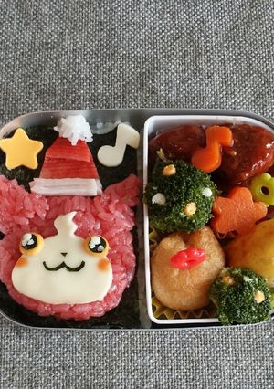 キャラ弁♪妖怪ウォッチジバニャンサンタ♪-レシピのメイン写真