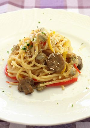 梅と金時豆ペーストのパスタ【天狗缶詰】-レシピのメイン写真