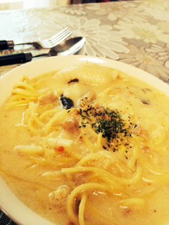 お味噌汁の残り物シリーズ-クリームパスタ-レシピのメイン写真