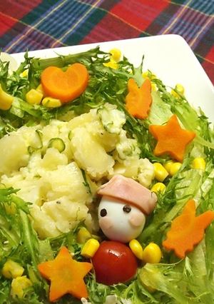 クリスマスにかわいい❤リースサラダ-レシピのメイン写真