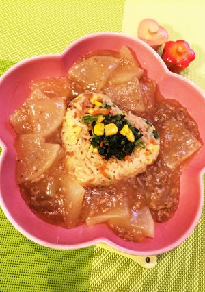トロ旨！大根と挽肉中華あんかけチャーハン-レシピのメイン写真