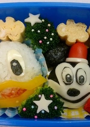 ドナルドとミッキーのクリスマス キャラ弁-レシピのメイン写真