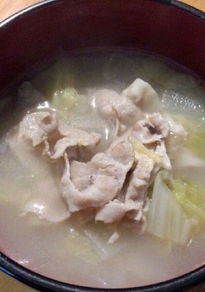 豚バラと白菜のあったか・とろとろスープ-レシピのメイン写真