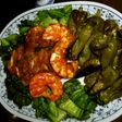 殻も食べる場合のエビチリ