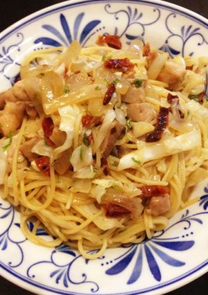 お手軽！鶏とキャベツのオイルパスタ-レシピのメイン写真