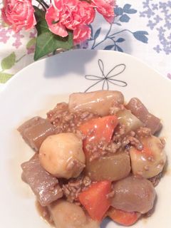♪フライパンで根菜のそぼろ煮♪-レシピのメイン写真