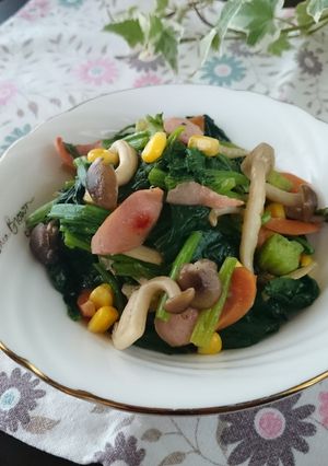 朝食やお弁当に★具沢山ほうれん草のソテー-レシピのメイン写真