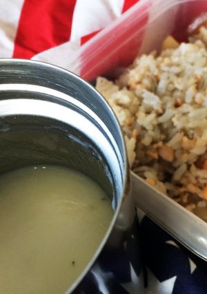 ポタージュと洋風しゃけご飯-レシピのメイン写真