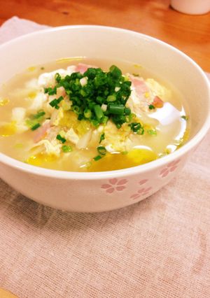 ひとりランチにも！簡単レタスうどん-レシピのメイン写真