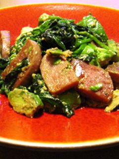 アボカドとスパムとほうれん草の炒め物-レシピのメイン写真
