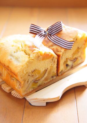 ココナッツオイルでバナナと甘煮のケーキ-レシピのメイン写真
