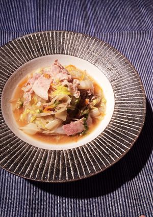 白菜と豚肉の豆乳酒粕煮-レシピのメイン写真