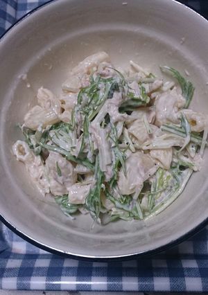 水菜とマカロニサラダ-レシピのメイン写真