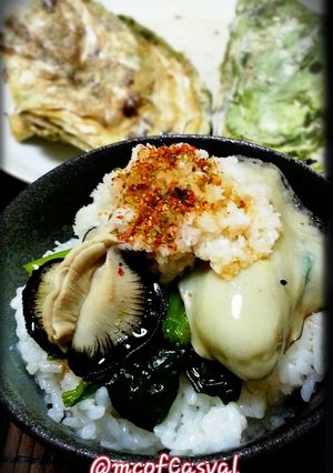 レンジでチン♪殻付き牡蠣のおろしポン酢飯-レシピのメイン写真