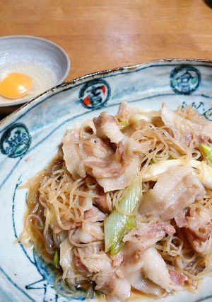 フライパン１つで～簡単！豚バラすき焼き♡-レシピのメイン写真