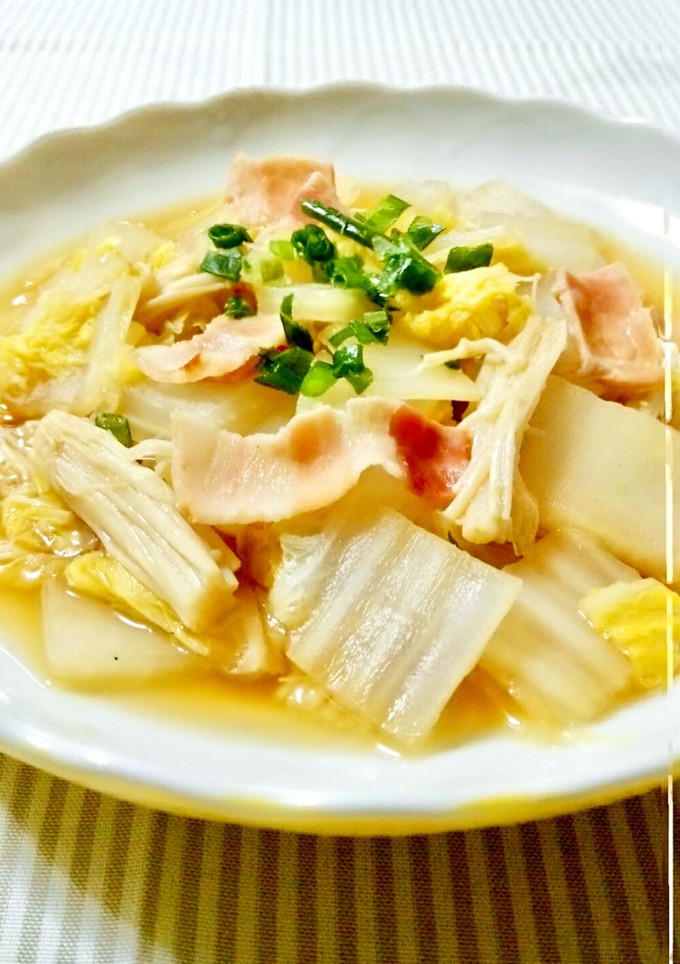 簡単副菜♪白菜とエノキの蒸し煮-レシピのメイン写真