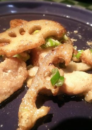 レンコンと鶏肉のガーリックマヨ炒め-レシピのメイン写真