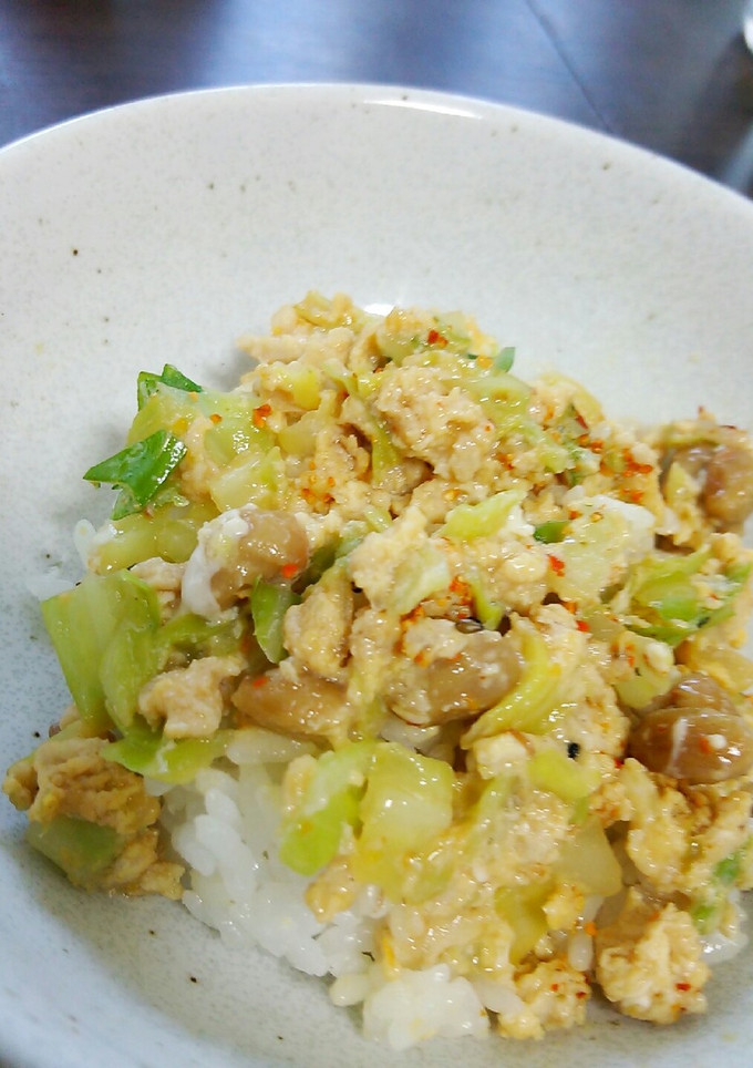 鶏そぼろと納豆の卵とじ丼-レシピのメイン写真