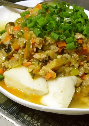 里芋のじゃじゃ麺餡かけ♡-レシピのメイン写真