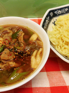 冷やし中華のアレンジ!あったかつけ麺♪-レシピのメイン写真
