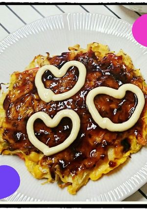 カットキャベツ♡アレンジ♡お好み焼き風-レシピのメイン写真